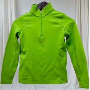 Spyder Neon Green Fleece Pullover Spyder Long Sleeve 1/4 Zip Fleece Lined Size M